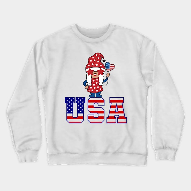 4th of july independent gnome Crewneck Sweatshirt by sevalyilmazardal